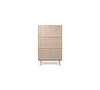 Finori Armoire à chaussures Bali 49A – Chêne sonoma, impression de canne – 9 paires – Beige