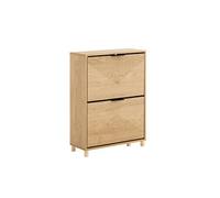 Meuble à chaussures à 2 abattants - SOBUY - 60x24x83 cm - Bois clair - 8 paires - Jusqu'à taille EU47