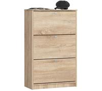 Meuble à chaussures AKORD Chêne Sonoma 60 cm 3 portes façade Chêne Sonoma 3 étagères 60x28,5x113 cm