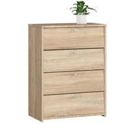 AKORD Meuble Chaussure pour Entree | Meuble a Chaussures avec 4 Etagères | L60 x H80 x P33 cm Poids 29 kg | Armoire Placard Etagere Rangement | Commode a Chaussre