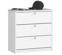 Meuble à chaussures AKORD MINI Blanc 60 cm 3 portes façade Blanche 3 étagères 60x31x62 cm