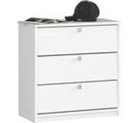 Meuble à chaussures AKORD MINI Blanc 60 cm 3 portes façade Blanche 3 étagères 60x31x62 cm Blanc G