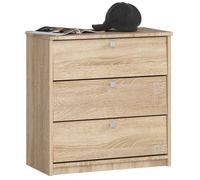 Meuble à chaussures mini chêne sonoma 60 cm 3 portes façade chêne sonoma 3 étagères 60x31x62 cm