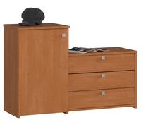 Meuble à chaussures S16 Aulne 98,4 cm 4 portes façade Aulne 5 étagères 98,4x33x68 cm