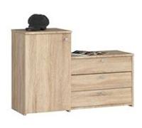 Meuble à chaussures AKORD S16 Chêne Sonoma 98,4 cm 4 portes façade Chêne Sonoma 5 étagères 98,4x33x68 cm Chêne Sonoma G