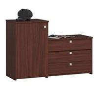 Meuble à chaussures AKORD S16 Wengé 98,4 cm 4 portes façade Wengé 5 étagères 98,4x33x68 cm Wengé G