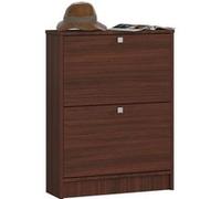 Meuble à chaussures AKORD Wengé 60 cm 2 portes façade Wengé 2 étagères 60x20x80 cm Wengé G