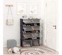 Meuble à Chaussures - ALIGHTUP - Armoire à Chaussures Cubes de Rangement DIY - Noir