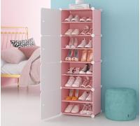 Meuble à chaussures assemblé, rangement à chaussures en plastique, étagère à chaussures avec portes, assemblage facile pour ranger les chaussures, étagère de placard pour organisateur de chaussures, u