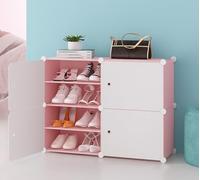 Meuble à chaussures assemblé, rangement à chaussures en plastique, étagère à chaussures avec portes, assemblage facile pour ranger les chaussures, étagère de placard organisateur de chaussures, unité
