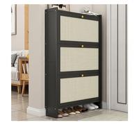 Meuble à chaussures autonome avec portes, étagère à chaussures en bois mince pour entrée, solution de rangement cachée pour couloir