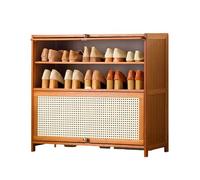 Meuble à chaussures autonome en bambou, rangement à chaussures peu encombrant pour entrée, couloir et vestiaire, étagère à chaussures élégante, 80 x 32 x 73 cm