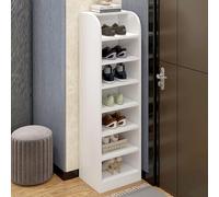 Meuble à chaussures autonome pour entrée, solution de rangement étroite, design petit angle, économie d'espace, 30 × 27 × 120 cm, blanc, parfait pour le couloir et le couloir