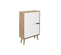 - Meuble à chaussures avec 2 portes - Blanc et Bois