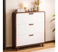 Meuble à chaussures avec cube inclinable moderne, étagère à chaussures d'entrée avec étagères ouvertes et rangement à chaussures rabattable, pieds en bois massif pour salon, chambre à coucher, couloir