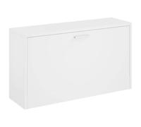 Meuble à chaussures avec siège 80 x 24 x 45 cm Blanc | Contreplaqué résistant, stocke 5 à 6 paires, surface de s'asseoir, manuel de montage inclus