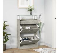 vidaXL Armoire à chaussures Gris béton 63x24x104 cm Bois d'ingénierie 342565