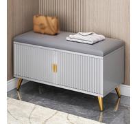 Meuble à chaussures Banc de couloir avec rangement caché, coussin d'assise rembourré, 2 tiroirs pour organiser les chaussures et les accessoires