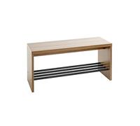 HAKU Möbel Banc chêne, Noir, MDF, métal - Dim.: L 80 cm x H 40 cm x P 30 cm, Style: Modern