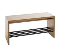 HAKU Möbel Banc chêne, Noir, MDF, métal - Dim.: L 80 cm x H 40 cm x P 30 cm, Style: Modern