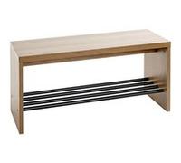 HAKU Möbel Banc chêne, Noir, MDF, métal - Dim.: L 80 cm x H 40 cm x P 30 cm, Style: Modern
