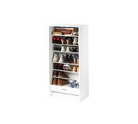 Meuble à Chaussures Blanc 7 Tablettes 21 paires - Mont Cervin 653 - L 58.4 x l 36.1 x H 121.6 cm Blanc G