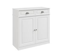 Meuble à chaussures blanc - SOBUY - 2 portes - 2 tiroirs - Capacité de charge 74 kg - 80×35×82.2 cm - MDF