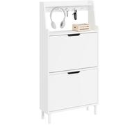 Meuble à chaussures blanc - SoBuy - Dimensions 60×19×119 cm - Deux portes battantes
