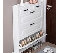 Meuble à chaussures caché, solution d'économie d'espace pour le salon, étagère autoportante avec porte seau basculante, permet d'organiser facilement les chaussures et de garder la pièce bien rangée