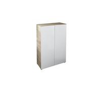 Meuble à chaussures carla 2 portes (28 paires) l72 x h103cm - blanc / bois