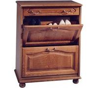 Meuble à Chaussures Chêne 2 Abattants 1 Tiroir L 82.4 H 102.9 P 41 cm - L 82.4 x l 41 x H 102.9 cm marron G