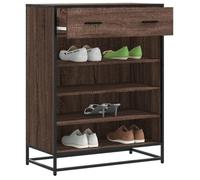 vidaXL Meuble à Chaussures chêne Marron Bois d'ingénierie et métal