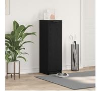 Meuble à chaussures - Chêne noir - 1 porte - 6 étagères - 29,5x35x100,5 cm