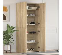 vidaXL Cabinet à chaussures Marron 80 x 35,5 x 180 cm - Meuble moderne avec étagère compacte