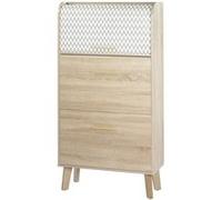 Meuble à Chaussures Chêne Vintage - Vagues Grises 810 - L 75.2 x l 30.6 x H 143.1 cm marron G