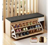 Meuble à chaussures d'entrée blanc avec compartiment de rangement supérieur, meuble à chaussures autoportant en bois avec tiroir dissimulé et étagères ouvertes pour couloir, salon ou apparte