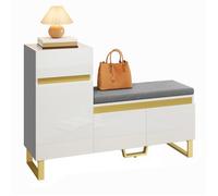 Meuble à chaussures d'entrée grande capacité - Design moderne et minimaliste à tiroirs et portes - Rangement multi-étages pour