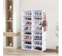 MEUBLE À CHAUSSURES D'ENTRÉE PEU ENCOMBRANT, YIYI, ARMOIRE À CHAUSSURES SIMPLE EN PLASTIQUE, 83*32*125,5CM, BLANC