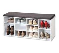 Kesper Armoire à Chaussures avec Coussin d'assise, 103.5 x 29.5 x 48 cm, Blanc