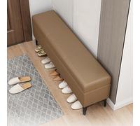 Meuble à chaussures élégant avec banc de rangement polyvalent avec compartiment à chaussures, design spacieux gris marron pour chambre à coucher ou couloir, élégant et fonctionnel.