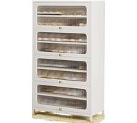 Meuble à Chaussures en Acier Entier pour Entrée, Porte-Chaussures à 4 Niveaux avec Trous de Ventilation & Socle Relevé, Organisateur en Métal Durable pour Couloir, Salon, Placard(70 * 35 * 138cm)