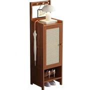 Meuble à chaussures en bambou avec rangement caché et crochets, design ventilé pour entrée et couloir, 1 à 4 portes