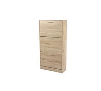 Meuble à chaussures en bois avec 3 tiroirs 'Pratik" - Beige - H 120 x L 60 x P 24 cm