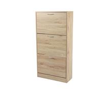 Meuble à chaussures en bois avec 3 tiroirs 'Pratik"" - Beige - H 120 x L 60 x P 24 cm