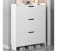 Meuble à chaussures en bois avec 3 tiroirs rabattables pour économiser de l'espace Étagère à chaussures moderne pour entrée, couloir, chambre à coucher, 17/24 cm de profondeur