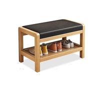 Meuble à chaussures en bois avec rangement Banc d'entrée Ottoman Nizer pour petits espaces Coussin en mousse haute résilience Solution élégante pour porte d'entrée