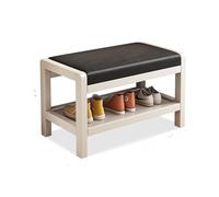 Meuble à chaussures en bois avec rangement Banc d'entrée Ottoman Nizer pour petits espaces Coussin en mousse haute résilience Solution élégante pour porte d'entrée