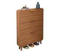 Meuble à chaussures en bois massif avec 3 tiroirs pliables, organiseur de rangement moderne pour entrée, salon ou chambre à coucher, design élégant, 60 x 18 x 120 cm, pour tous les espaces.