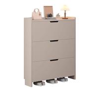 Meuble à Chaussures en Bois Moderne avec 3 Tiroirs Flip Gain de Place Chaussures Rangement Nizer pour Entrée Couloir Chambre Design Étroit Profondeur 17/24cm