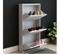 Meuble à chaussures - EN.CASA - Sokndal - 3 tiroirs inclinables - Blanc